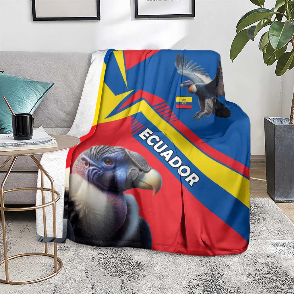 Ecuador Blanket with Andean Condor and Chevron Stripe Design - Wonder Print Shop