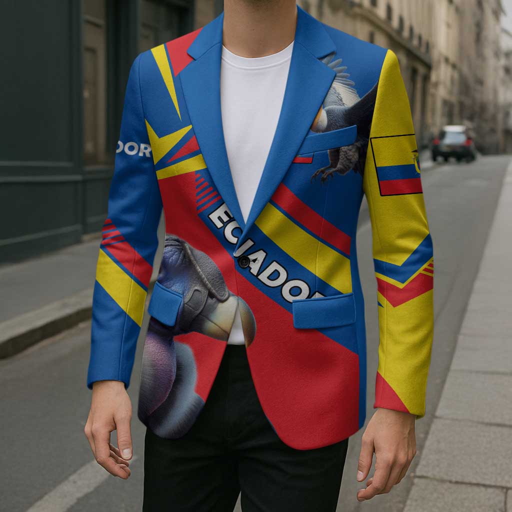 Ecuador Blazer with Andean Condor and Chevron Stripe Design - Wonder Print Shop