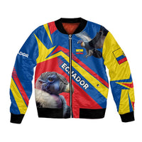 Ecuador Bomber Jacket with Andean Condor and Chevron Stripe Design - Wonder Print Shop