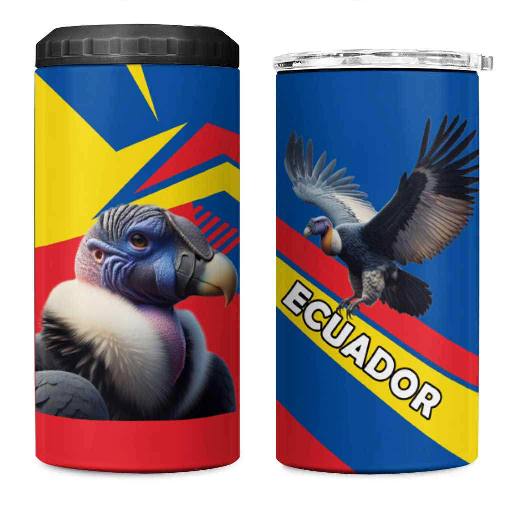 Ecuador 4 in 1 Can Cooler Tumbler with Andean Condor and Chevron Stripe Design - Wonder Print Shop