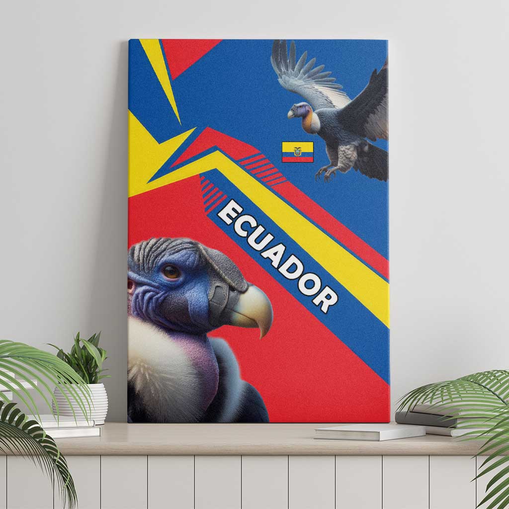 Ecuador Canvas Wall Art with Andean Condor and Chevron Stripe Design - Wonder Print Shop