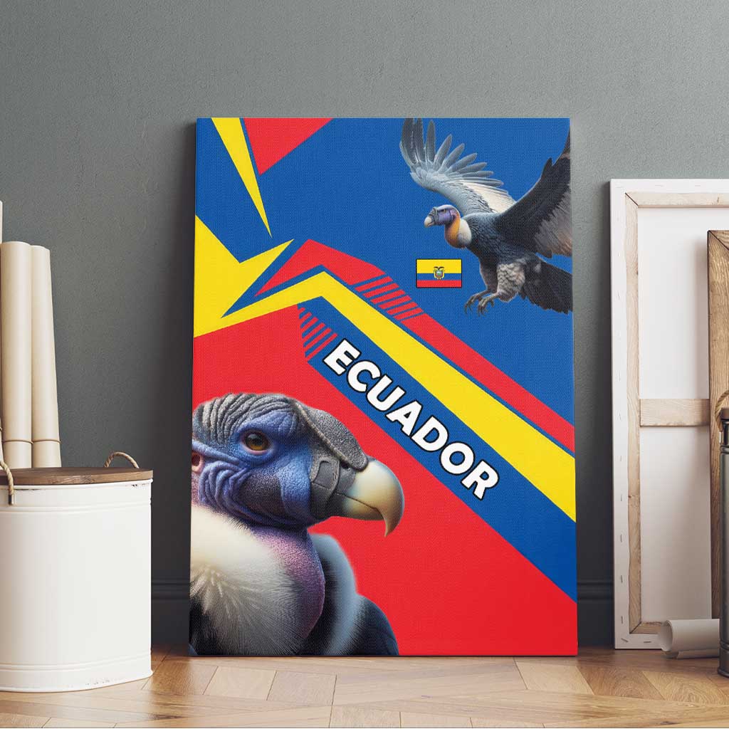 Ecuador Canvas Wall Art with Andean Condor and Chevron Stripe Design - Wonder Print Shop