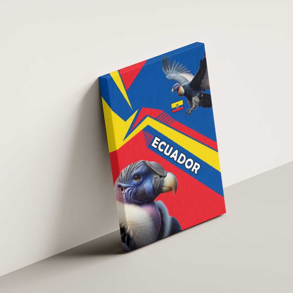 Ecuador Canvas Wall Art with Andean Condor and Chevron Stripe Design - Wonder Print Shop