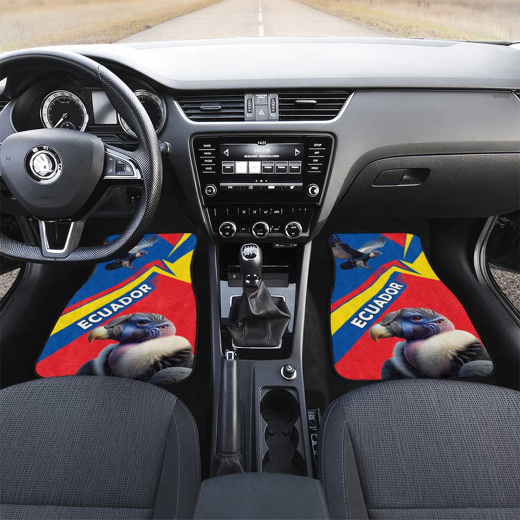 Ecuador Car Mats with Andean Condor and Chevron Stripe Design - Wonder Print Shop
