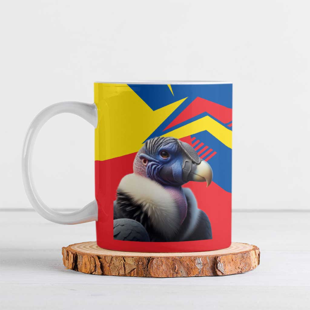 Ecuador Ceramic Mug with Andean Condor and Chevron Stripe Design - Wonder Print Shop