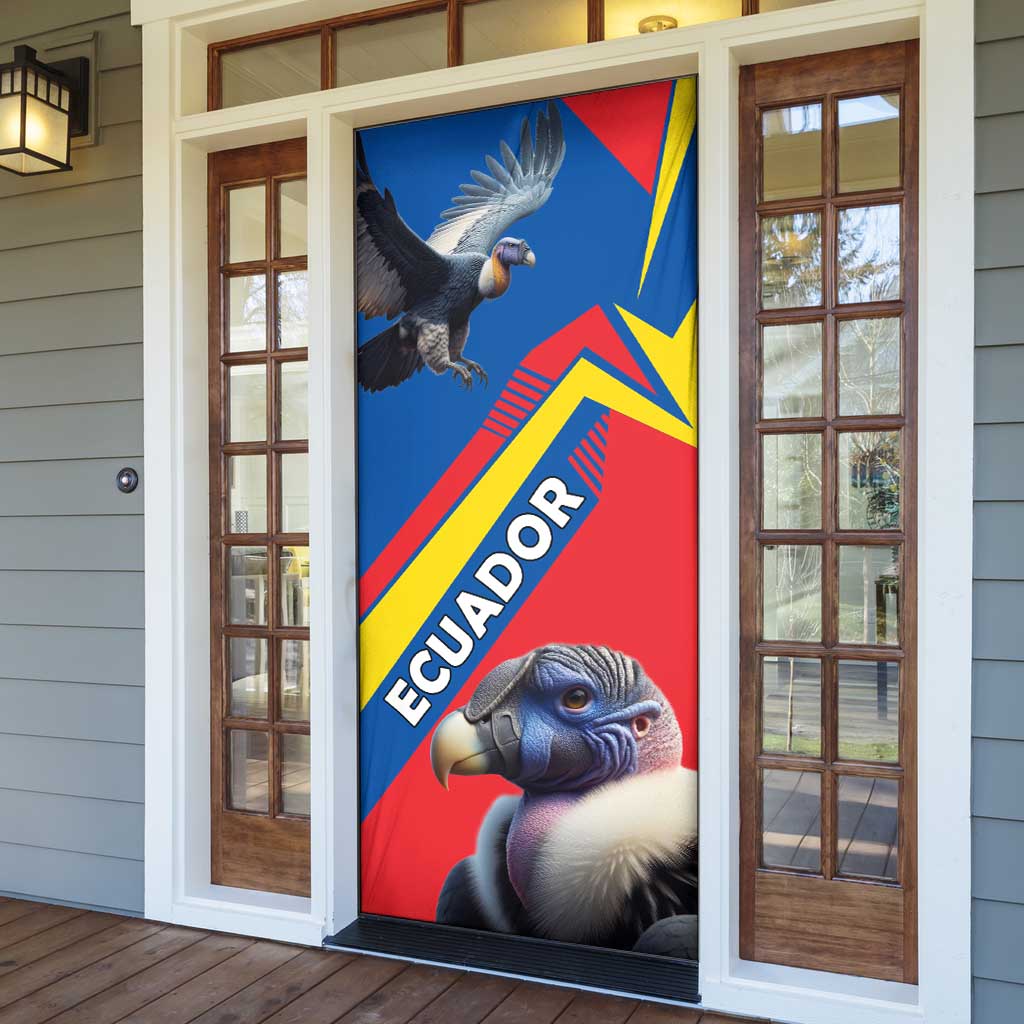 Ecuador Door Cover with Andean Condor and Chevron Stripe Design - Wonder Print Shop