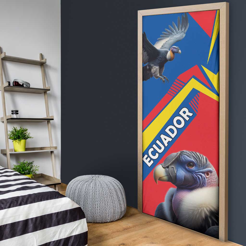 Ecuador Door Cover with Andean Condor and Chevron Stripe Design - Wonder Print Shop