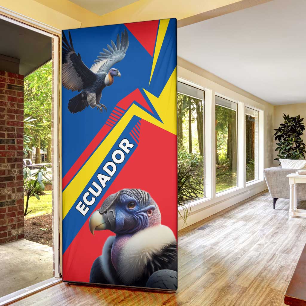 Ecuador Door Cover with Andean Condor and Chevron Stripe Design - Wonder Print Shop