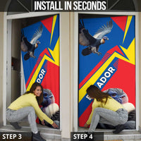 Ecuador Door Cover with Andean Condor and Chevron Stripe Design - Wonder Print Shop