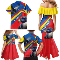 Ecuador Family Matching Mermaid Dress and Hawaiian Shirt with Andean Condor and Chevron Stripe Design - Wonder Print Shop