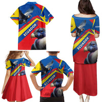 Ecuador Family Matching Puletasi and Hawaiian Shirt with Andean Condor and Chevron Stripe Design - Wonder Print Shop
