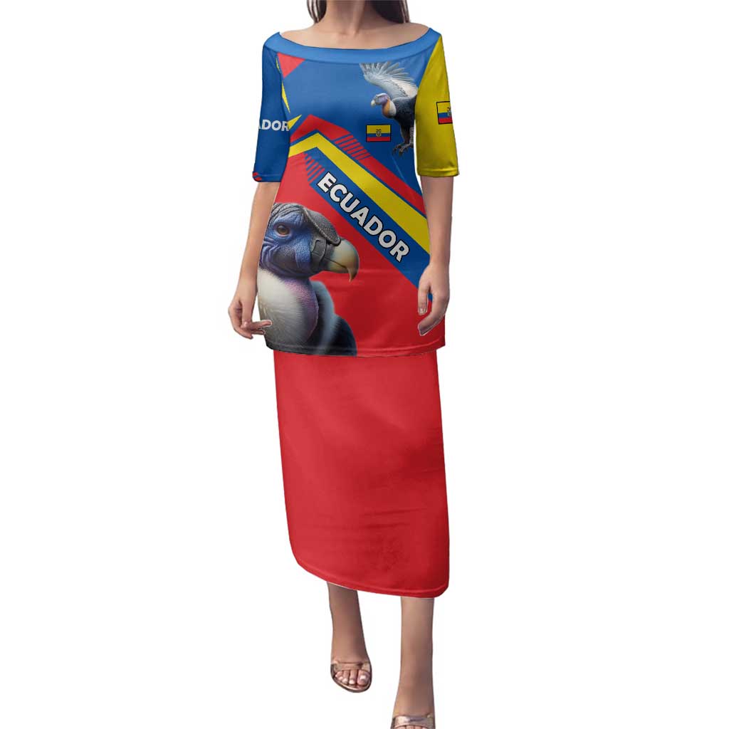 Ecuador Family Matching Puletasi and Hawaiian Shirt with Andean Condor and Chevron Stripe Design - Wonder Print Shop