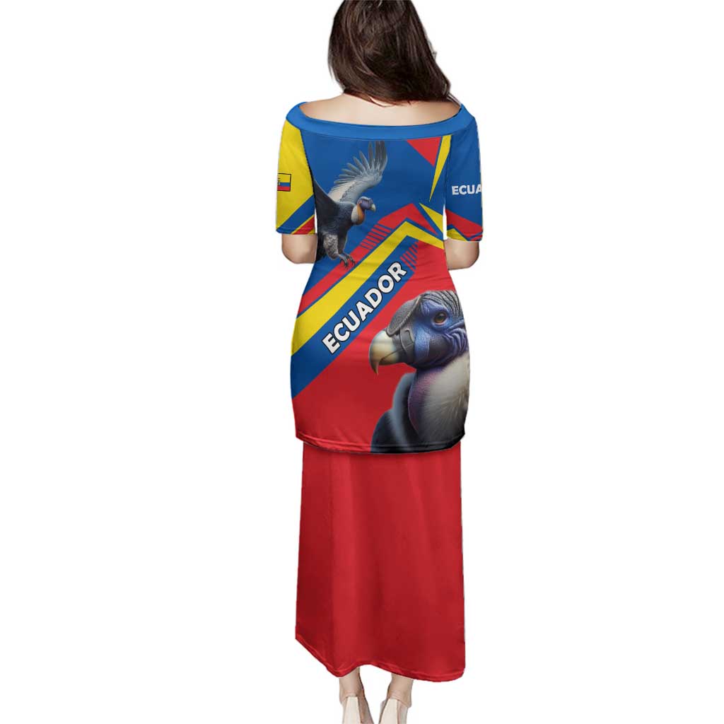 Ecuador Family Matching Puletasi and Hawaiian Shirt with Andean Condor and Chevron Stripe Design - Wonder Print Shop