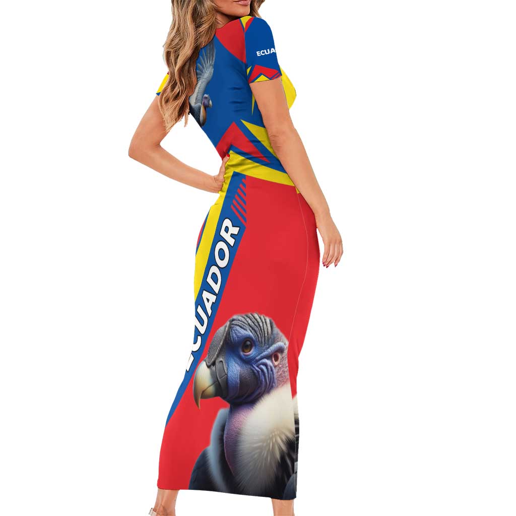 Ecuador Family Matching Short Sleeve Bodycon Dress and Hawaiian Shirt with Andean Condor and Chevron Stripe Design - Wonder Print Shop