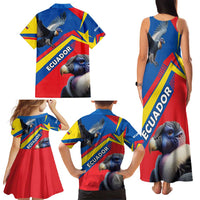 Ecuador Family Matching Tank Maxi Dress and Hawaiian Shirt with Andean Condor and Chevron Stripe Design - Wonder Print Shop