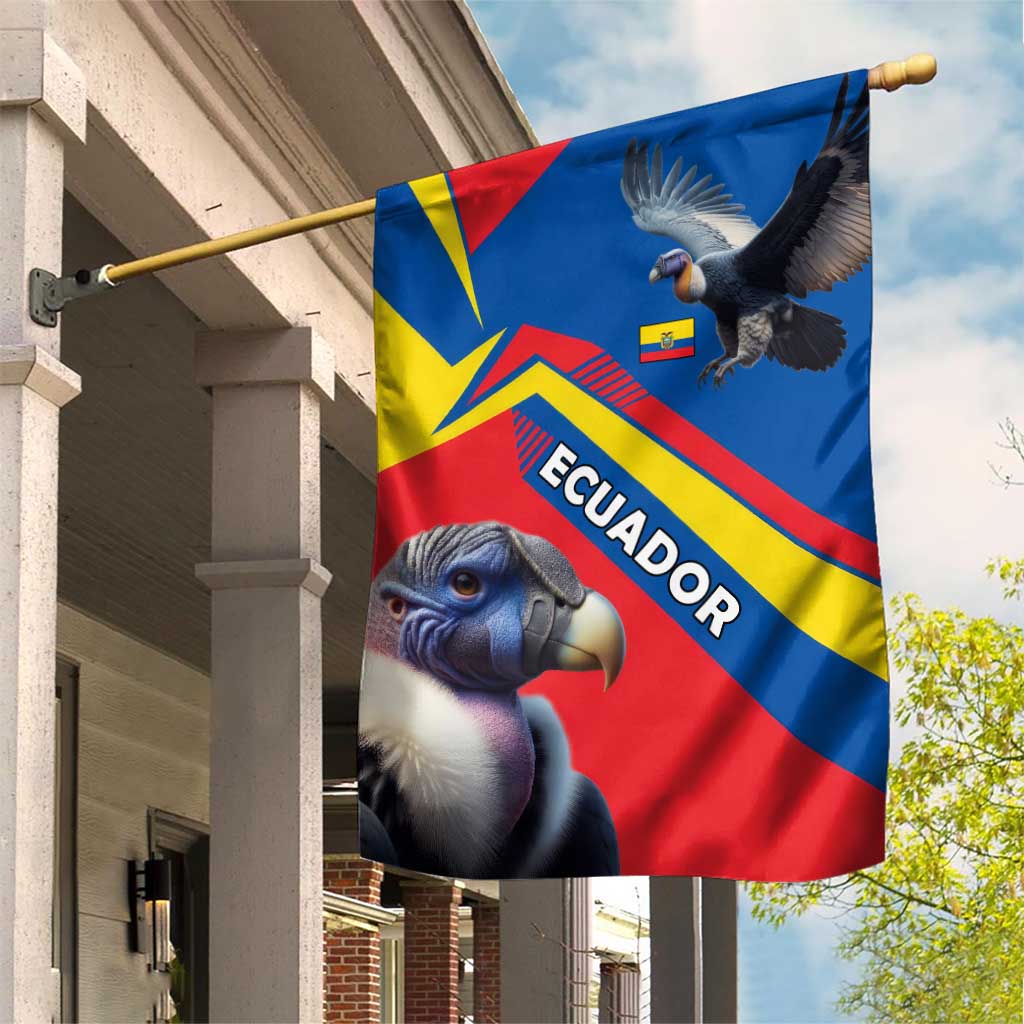 Ecuador Garden Flag with Andean Condor and Chevron Stripe Design - Wonder Print Shop