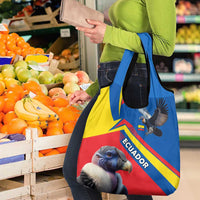 Ecuador Grocery Bag with Andean Condor and Chevron Stripe Design - Wonder Print Shop