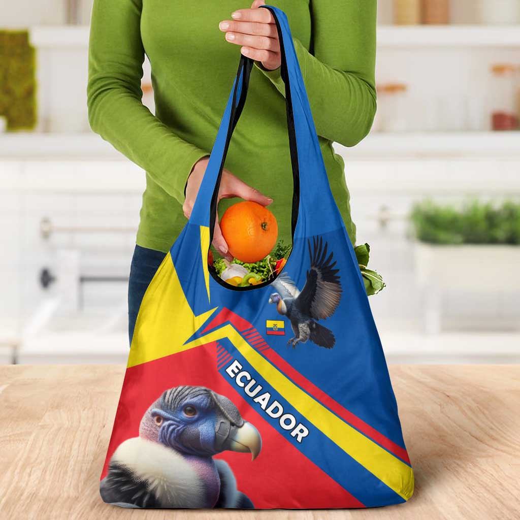 Ecuador Grocery Bag with Andean Condor and Chevron Stripe Design - Wonder Print Shop