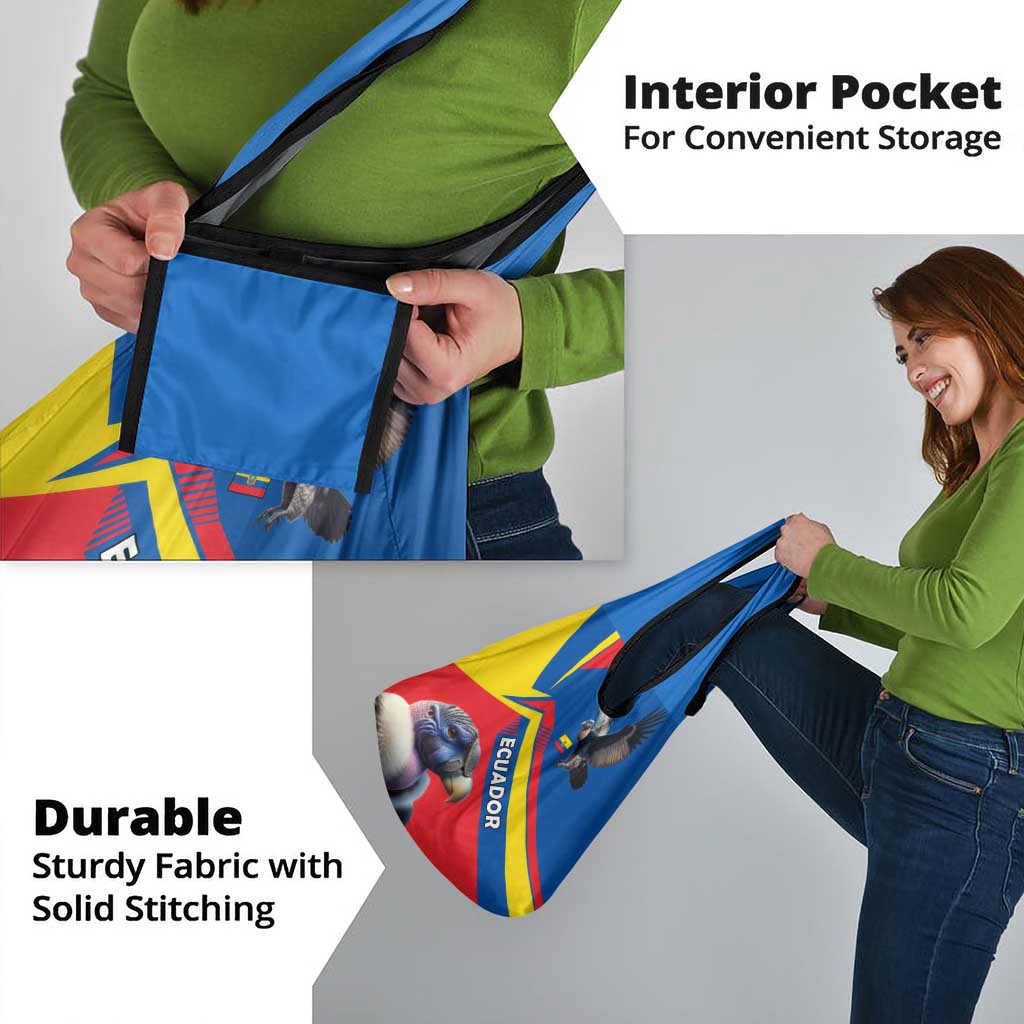 Ecuador Grocery Bag with Andean Condor and Chevron Stripe Design - Wonder Print Shop