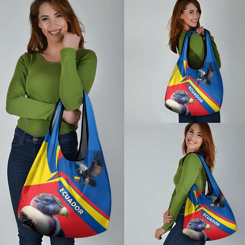 Ecuador Grocery Bag with Andean Condor and Chevron Stripe Design - Wonder Print Shop