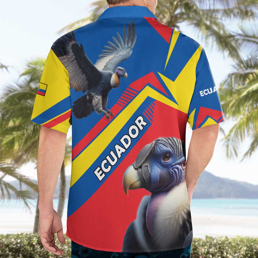 Ecuador Hawaiian Shirt with Andean Condor and Chevron Stripe Design - Wonder Print Shop