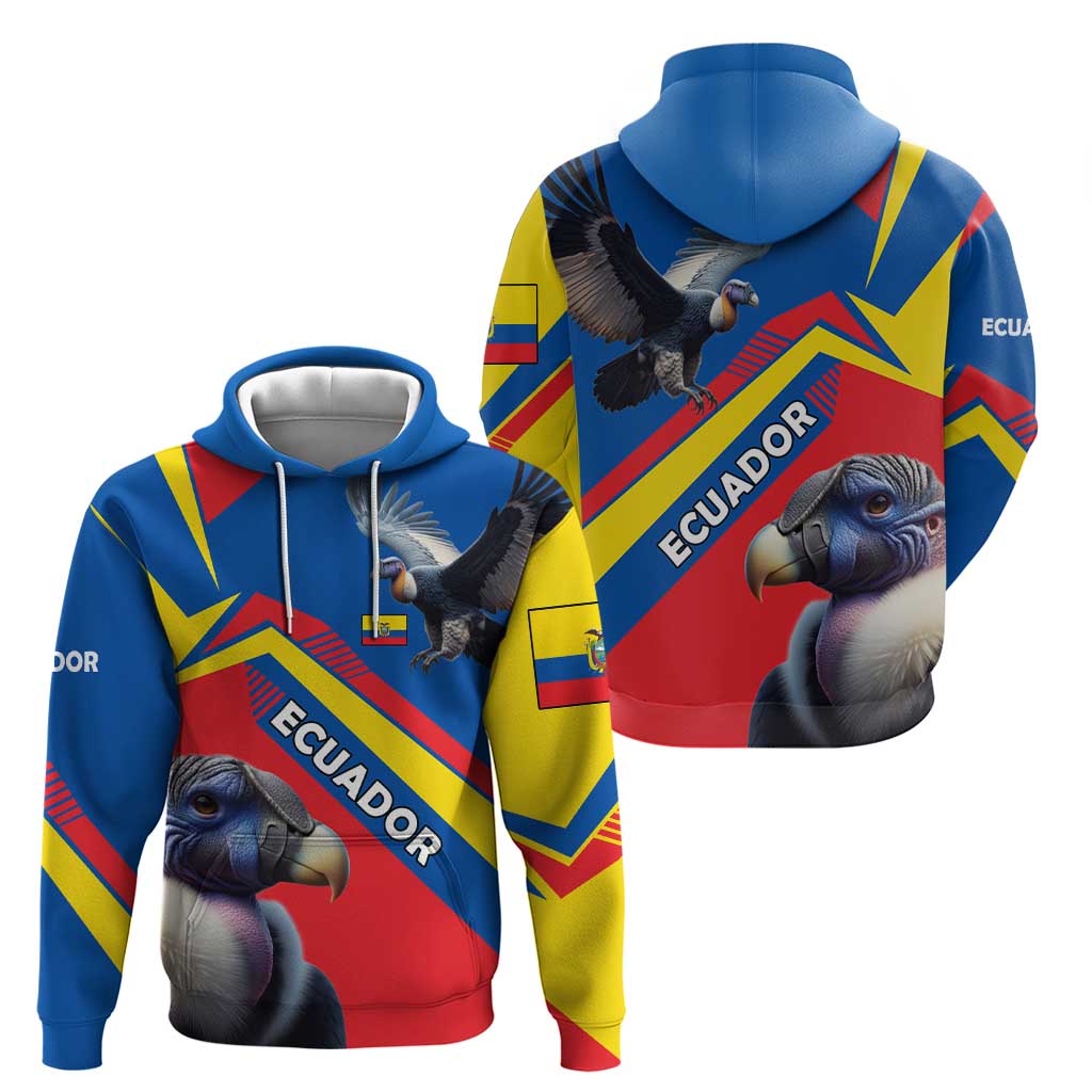 Ecuador Hoodie with Andean Condor and Chevron Stripe Design - Wonder Print Shop