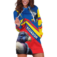 Ecuador Hoodie Dress with Andean Condor and Chevron Stripe Design - Wonder Print Shop
