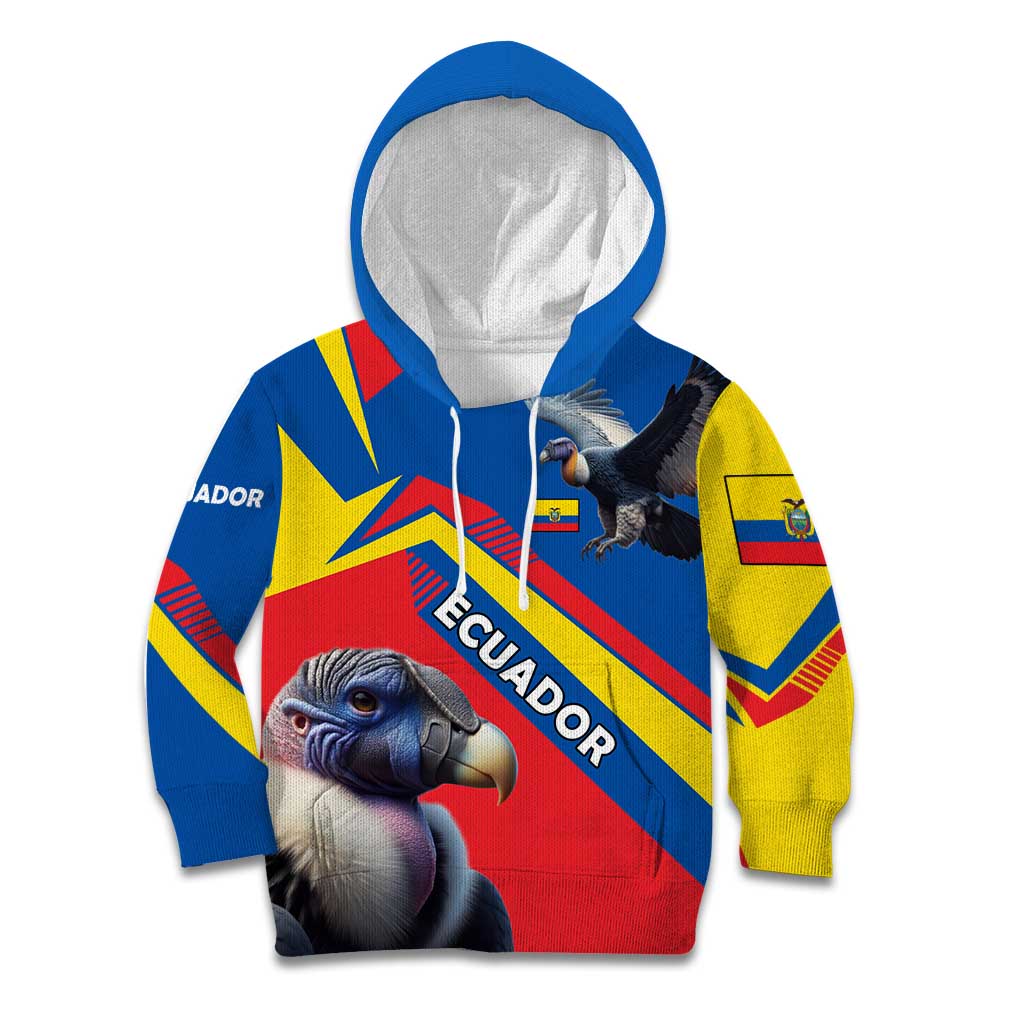 Ecuador Kid Hoodie with Andean Condor and Chevron Stripe Design - Wonder Print Shop