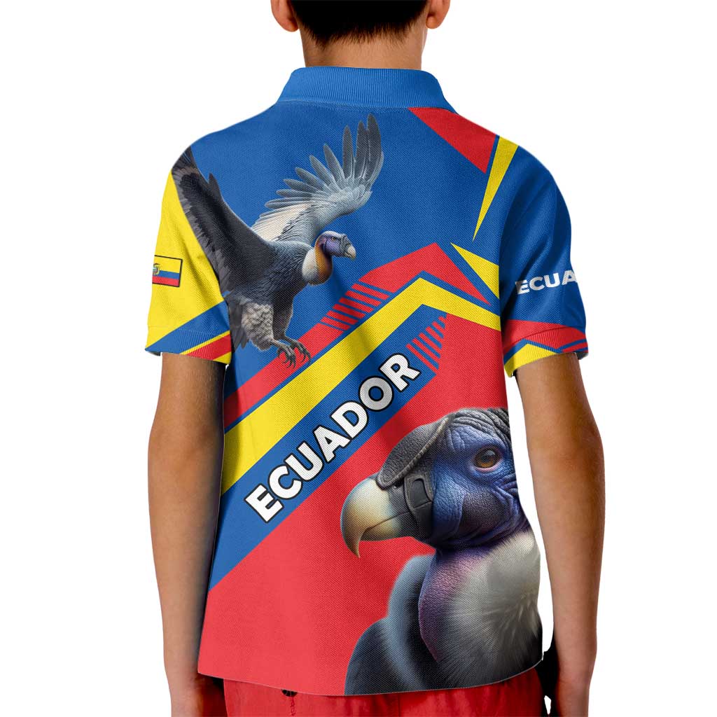 Ecuador Kid Polo Shirt with Andean Condor and Chevron Stripe Design - Wonder Print Shop