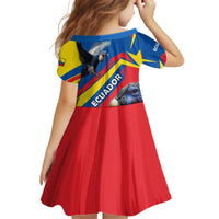 Ecuador Kid Short Sleeve Dress with Andean Condor and Chevron Stripe Design - Wonder Print Shop
