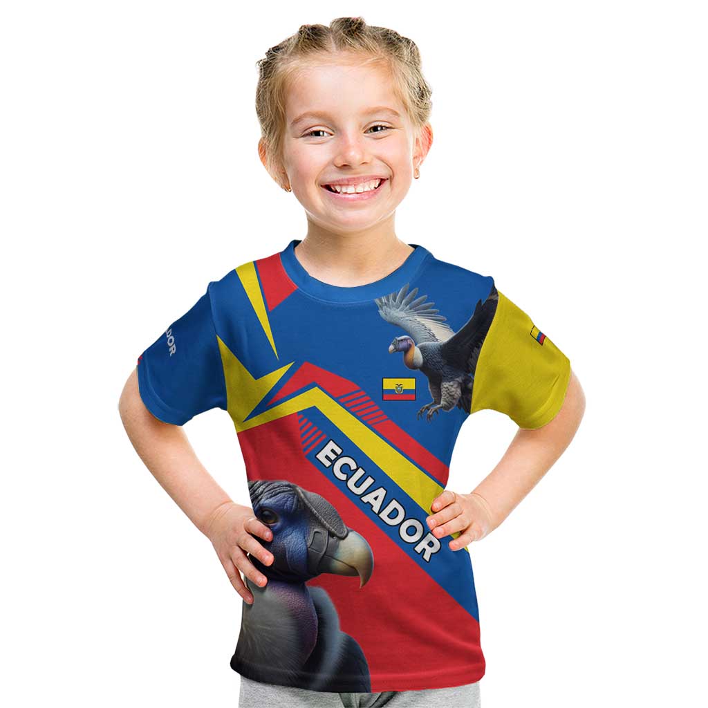 Ecuador Kid T Shirt with Andean Condor and Chevron Stripe Design - Wonder Print Shop