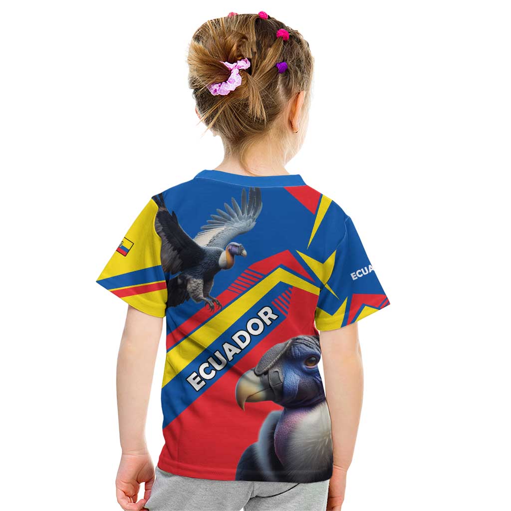 Ecuador Kid T Shirt with Andean Condor and Chevron Stripe Design - Wonder Print Shop