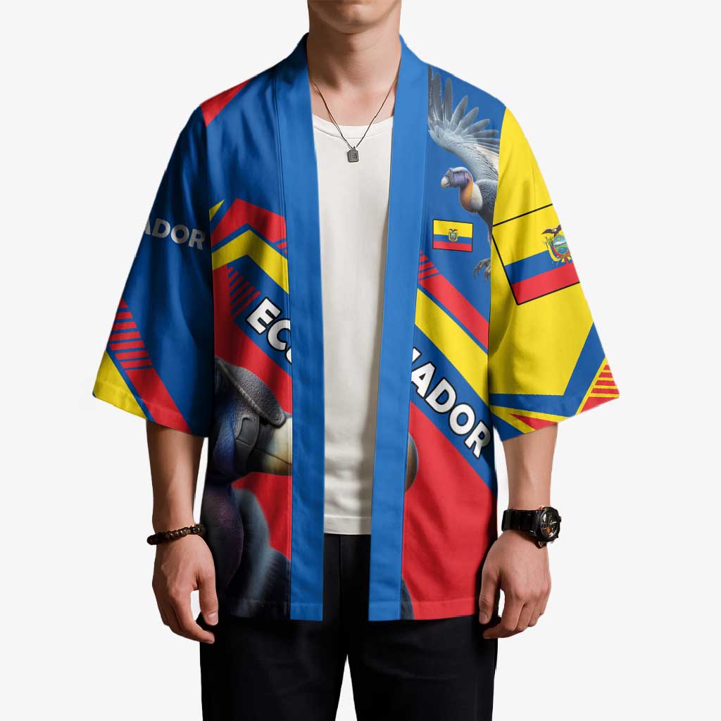 Ecuador Kimono with Andean Condor and Chevron Stripe Design - Wonder Print Shop