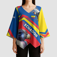 Ecuador Kimono Sleeve Blouse with Andean Condor and Chevron Stripe Design - Wonder Print Shop