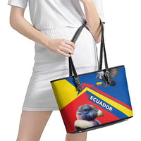 Ecuador Leather Tote Bag with Andean Condor and Chevron Stripe Design - Wonder Print Shop
