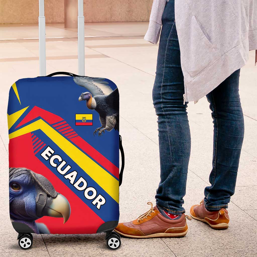 Ecuador Luggage Cover with Andean Condor and Chevron Stripe Design - Wonder Print Shop