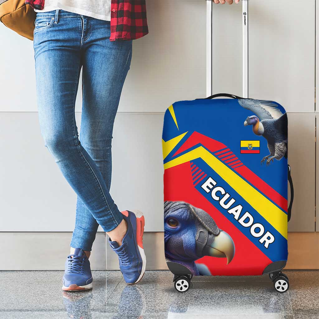 Ecuador Luggage Cover with Andean Condor and Chevron Stripe Design - Wonder Print Shop