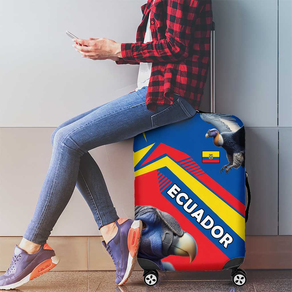 Ecuador Luggage Cover with Andean Condor and Chevron Stripe Design - Wonder Print Shop