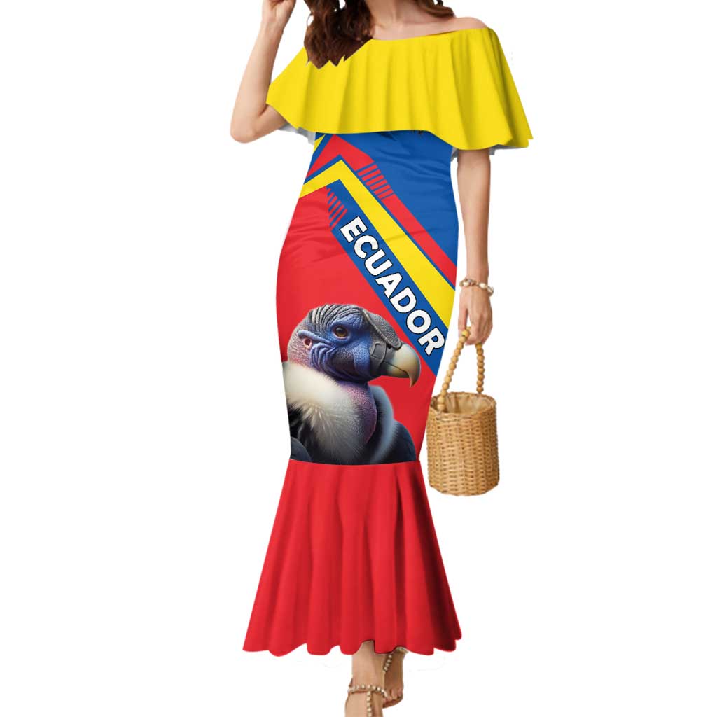 Ecuador Mermaid Dress with Andean Condor and Chevron Stripe Design - Wonder Print Shop
