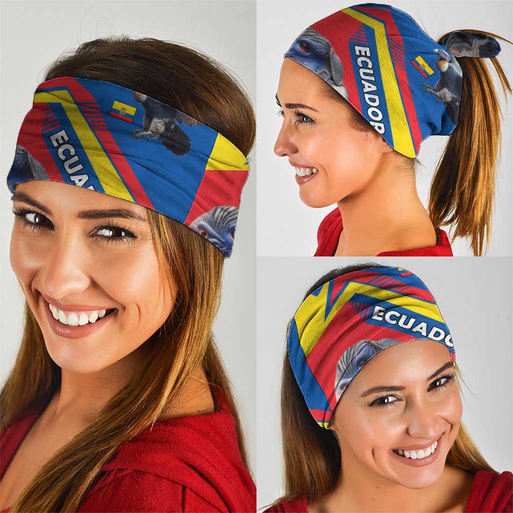 Ecuador Neck Gaiter with Andean Condor and Chevron Stripe Design TS04