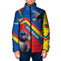 Ecuador Padded Jacket with Andean Condor and Chevron Stripe Design - Wonder Print Shop