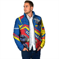 Ecuador Padded Jacket with Andean Condor and Chevron Stripe Design - Wonder Print Shop