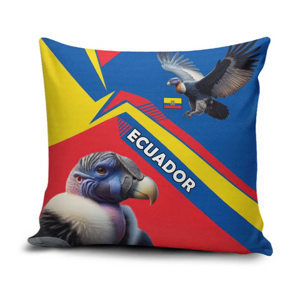 Ecuador Pillow Cover with Andean Condor and Chevron Stripe Design - Wonder Print Shop