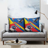 Ecuador Pillow Cover with Andean Condor and Chevron Stripe Design - Wonder Print Shop