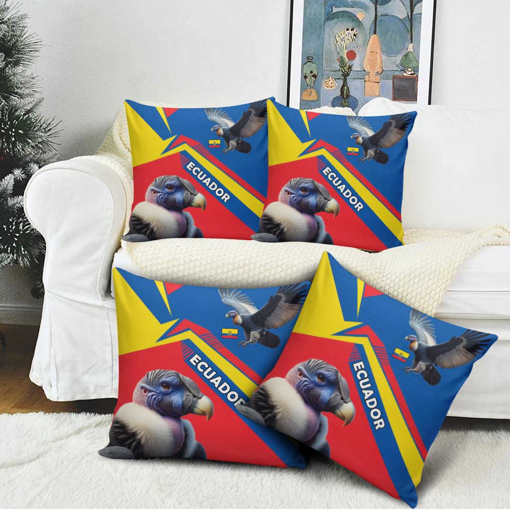 Ecuador Pillow Cover with Andean Condor and Chevron Stripe Design - Wonder Print Shop