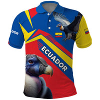 Ecuador Polo Shirt with Andean Condor and Chevron Stripe Design - Wonder Print Shop
