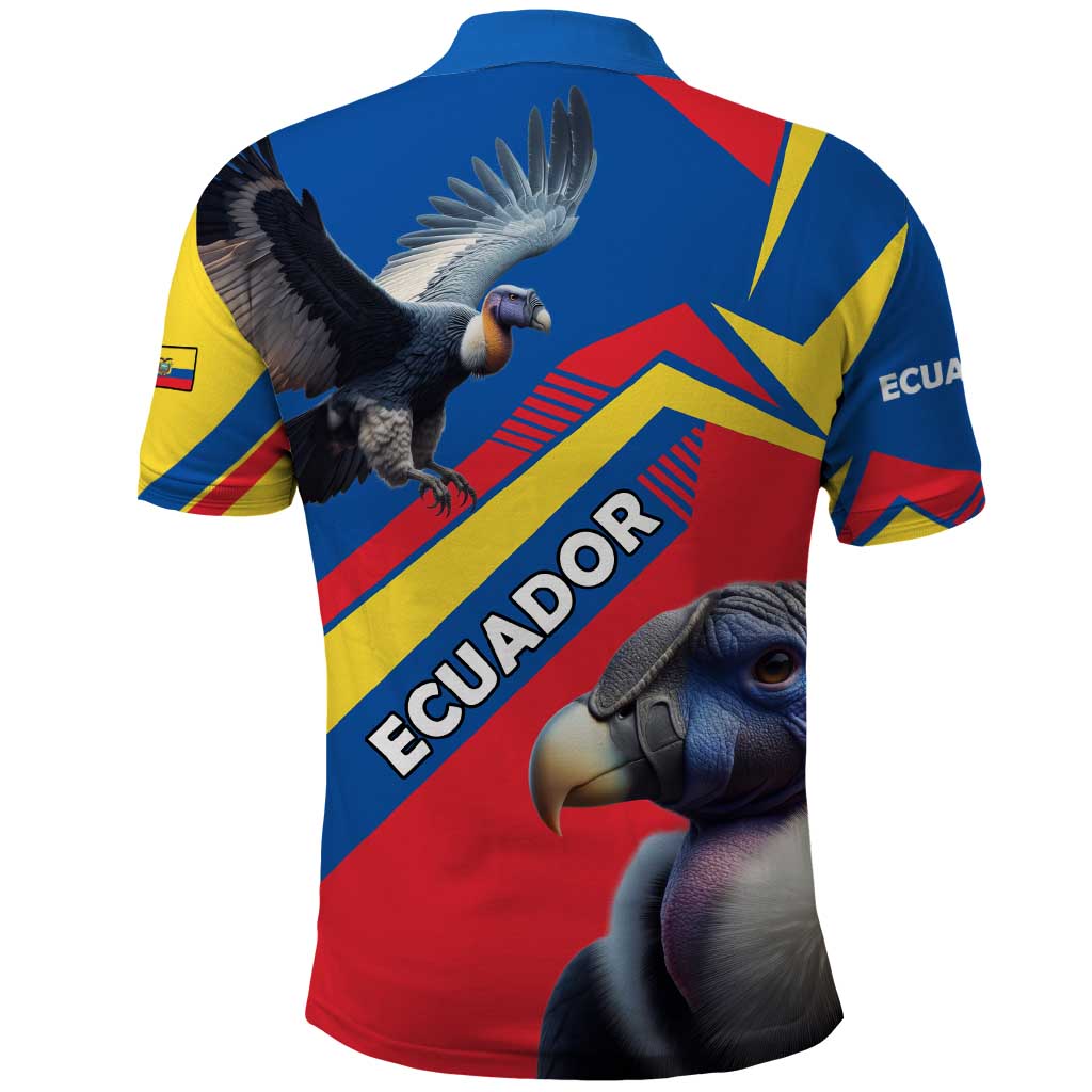 Ecuador Polo Shirt with Andean Condor and Chevron Stripe Design - Wonder Print Shop