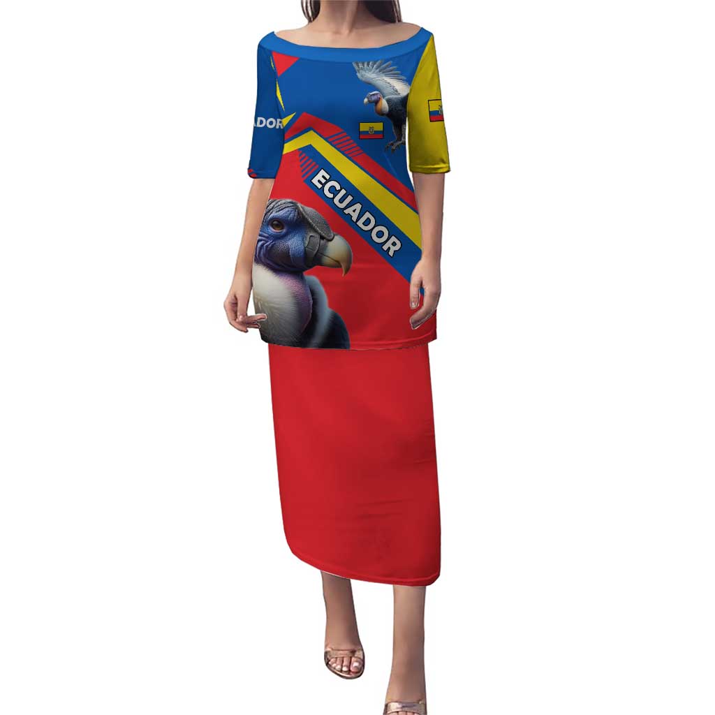 Ecuador Puletasi with Andean Condor and Chevron Stripe Design - Wonder Print Shop