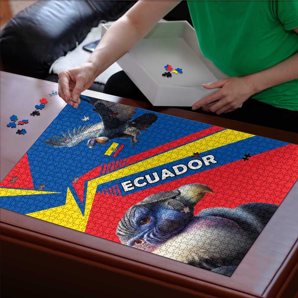 Ecuador Puzzle with Andean Condor and Chevron Stripe Design - Wonder Print Shop