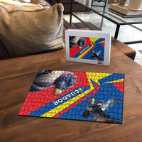 Ecuador Puzzle with Andean Condor and Chevron Stripe Design - Wonder Print Shop